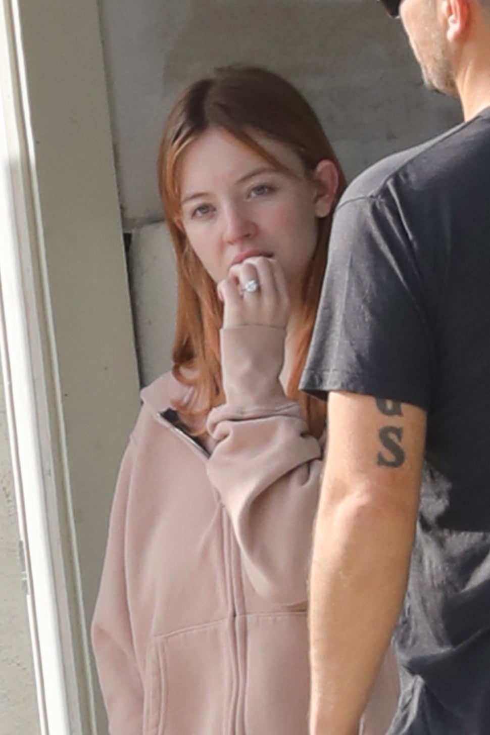 Sydney Sweeney with a ring on her left hand