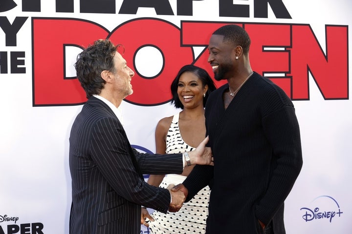 Zach Braff, Gabrielle Union and Dwyane Wade attend the World Premiere of "Cheaper By the Dozen" at El Capitan Theatre in Hollywood, California on March 16, 2022. 