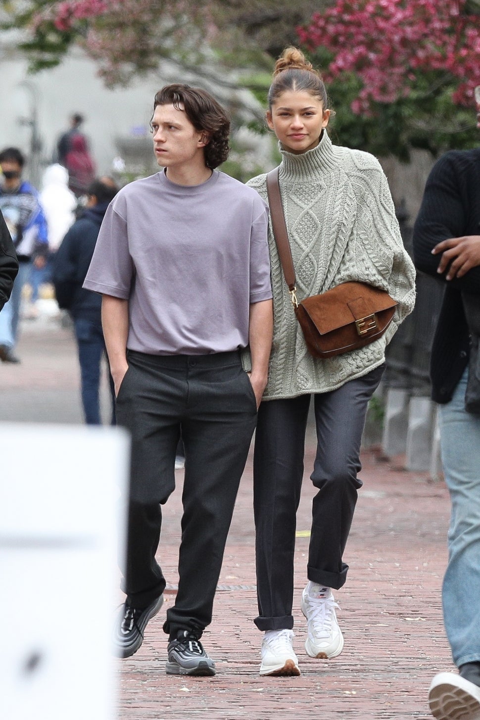 Zendaya and Tom Holland hold hands in Boston