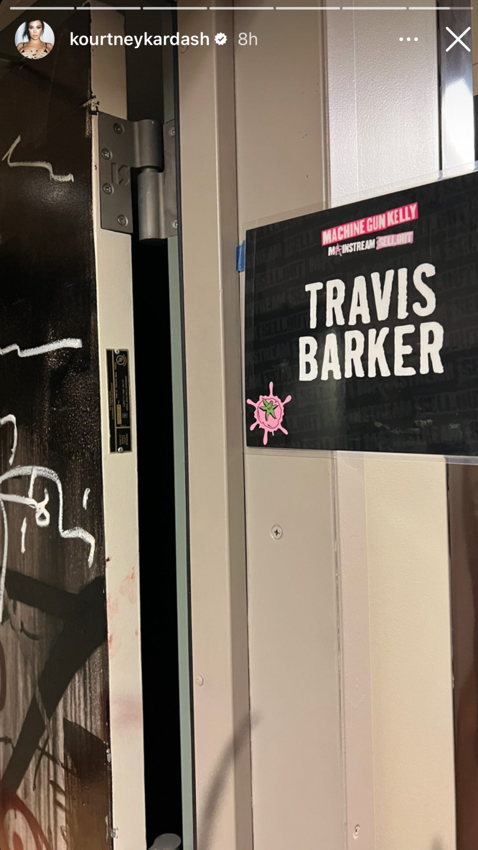 Travis Barker MGK Dressing Room via Kourtney Kardashian