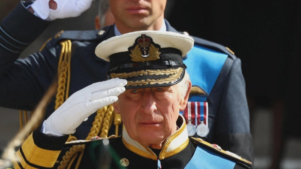King Charles III Salutes Late Mother Queen Elizabeth's Coffin