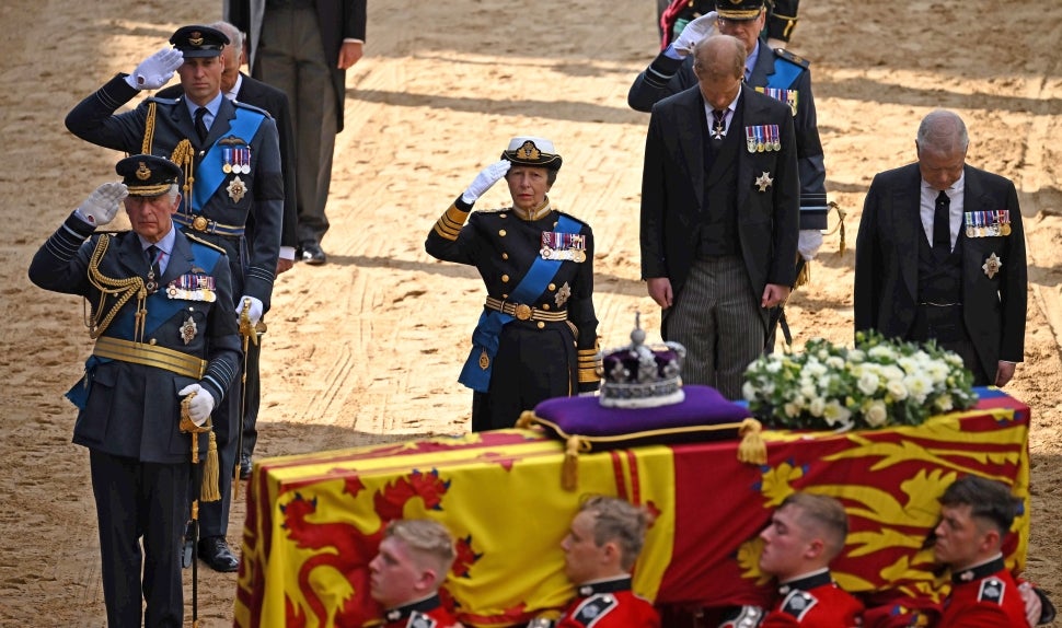 King Charles III, Prince William, Princess Anne, Prince Harry, Prince Andrew
