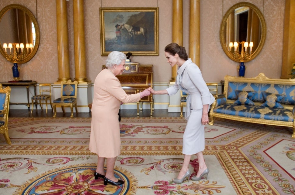 Queen Elizabeth II and Angelina Jolie