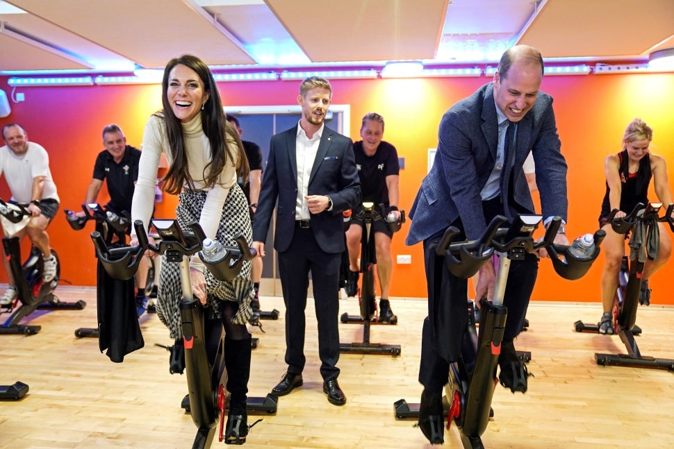 Prince William and Kate Middleton take a spin class 