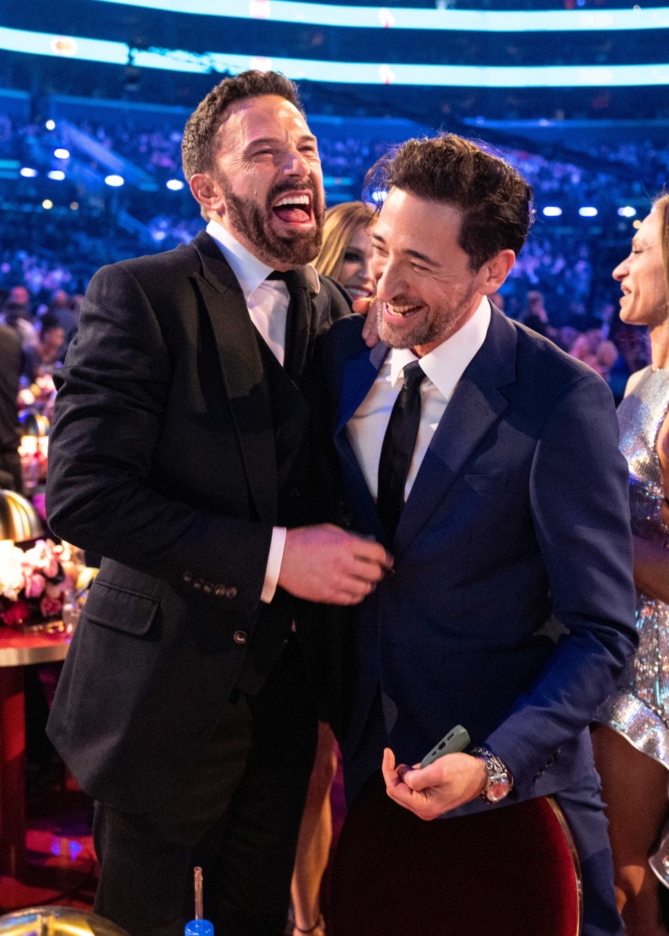 Ben Affleck and Adrien Brody at the GRAMMYS