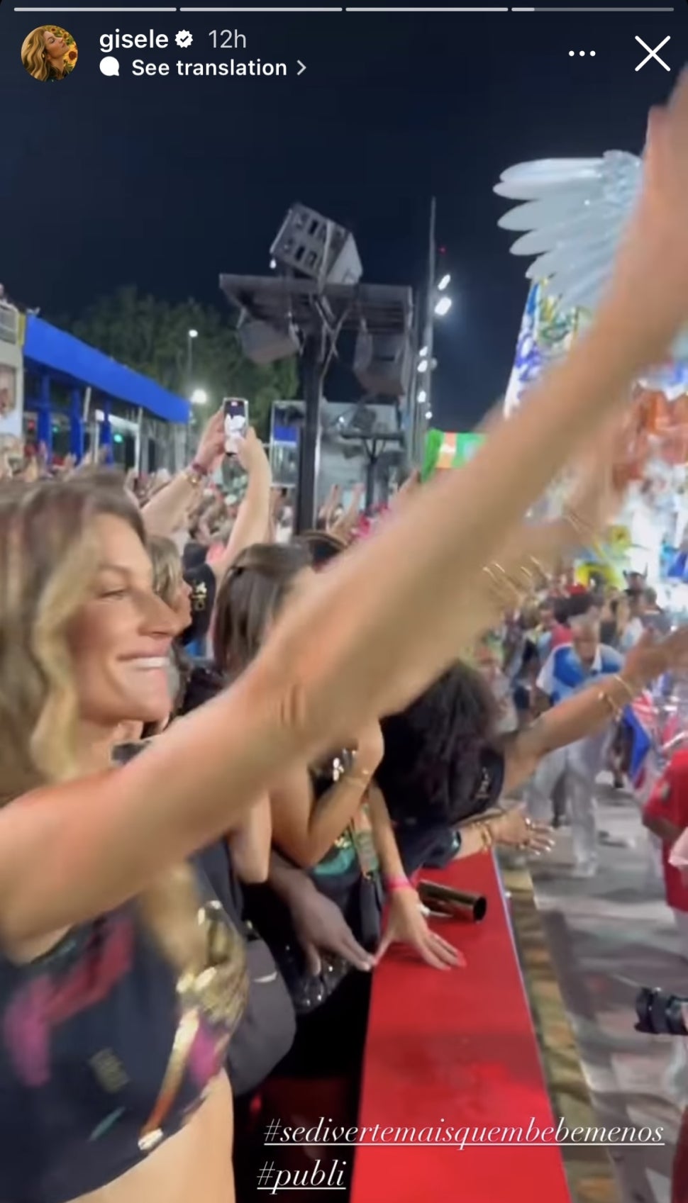 Gisele Bundchen celebrates Carnival in Brazil