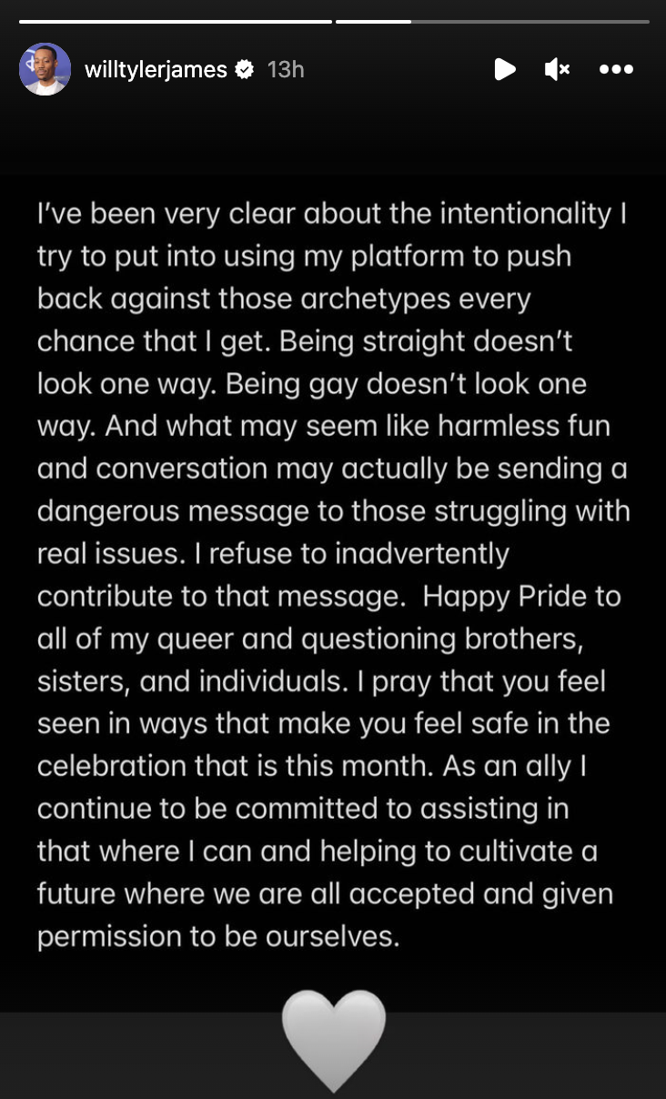 Tyler James Williams Clarifies His Sexuality in Pride Month Post ...