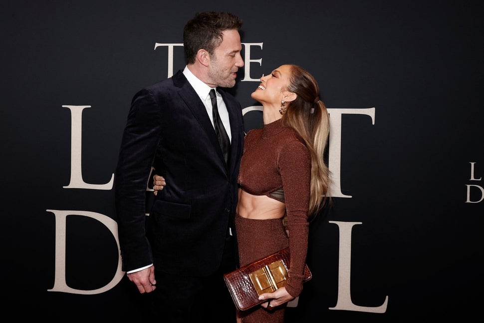 Ben Affleck and Jennifer Lopez attend The Last Duel New York Premiere at Rose Theater at Jazz at Lincoln Center's Frederick P. Rose Hall on Oct. 9, 2021 in New York City.