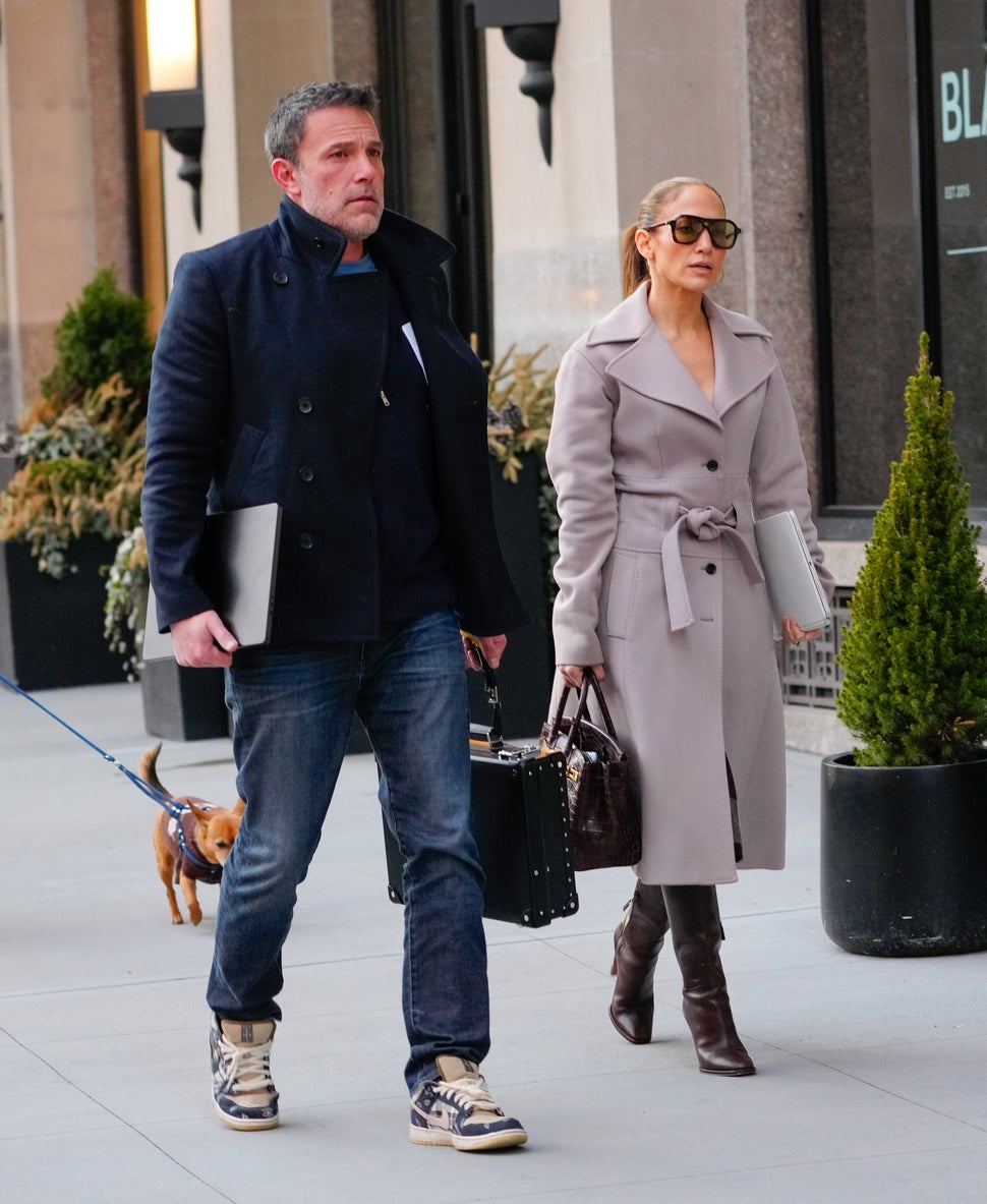 Ben Affleck and Jennifer Lopez are seen on March 29, 2024 in New York City.