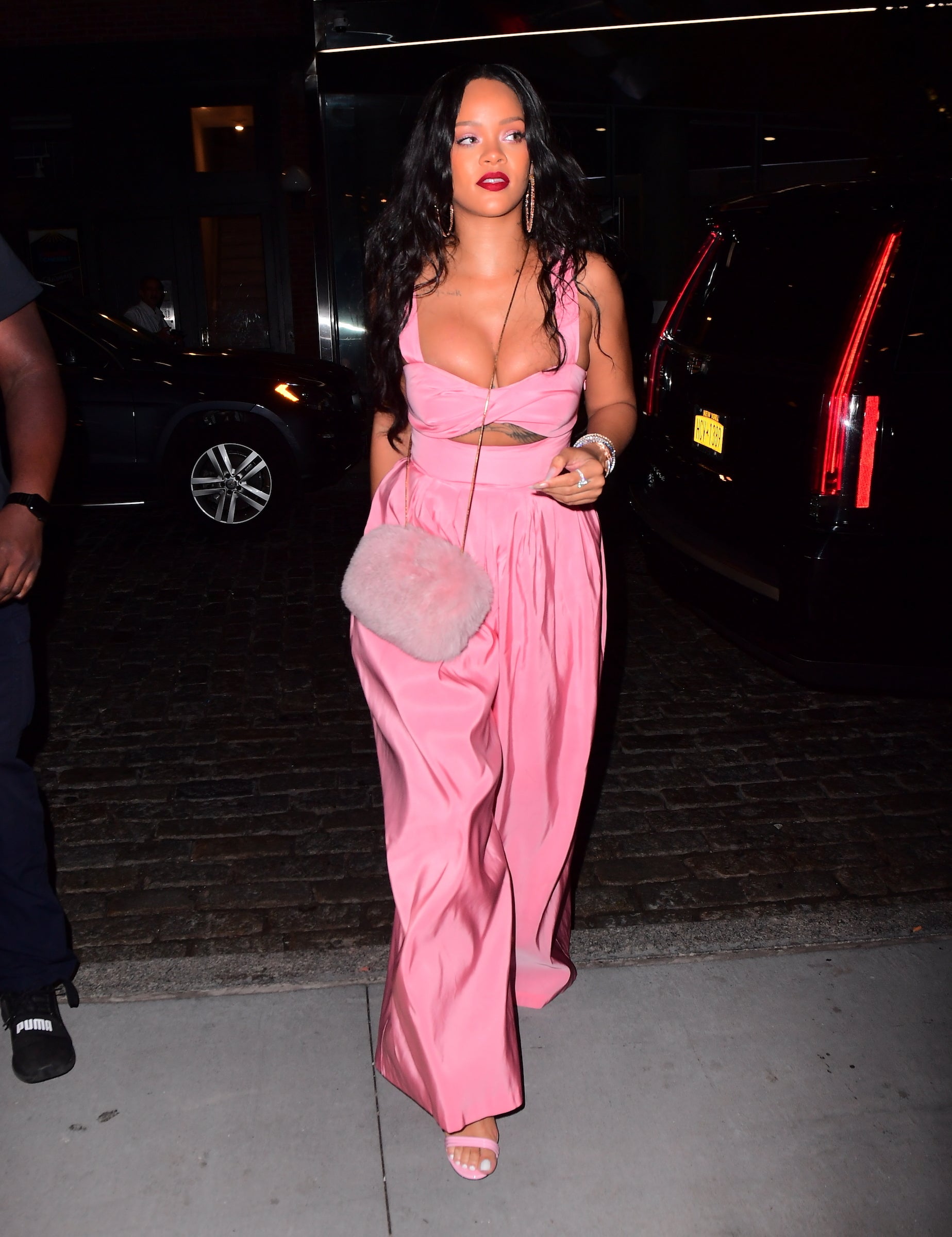 rihanna in purple dress Footwear News