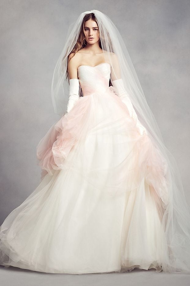 pink wedding dress celebrity Think Pink! A Look Back At Vogue Brides Who Wore Pink On Their Wedding Day