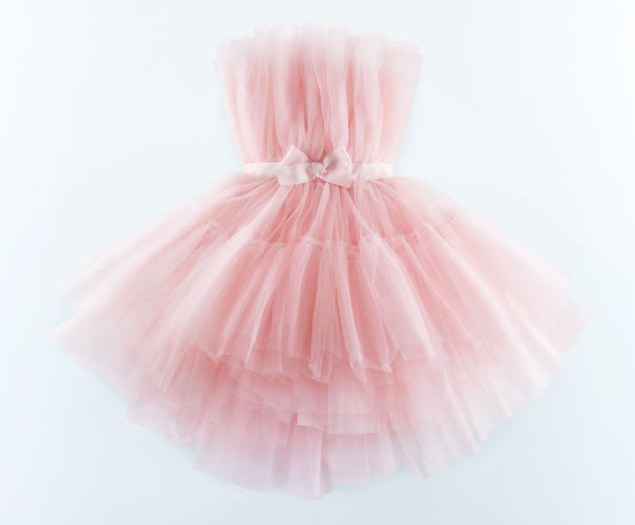 open lace back dress Simone Rocha x H&M pink mesh dress M – Red Vintage