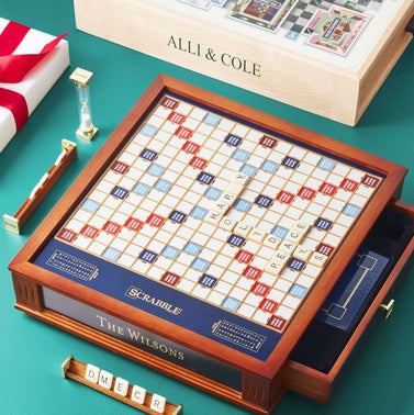 Mark & Graham Deluxe Wood Scrabble Game Set