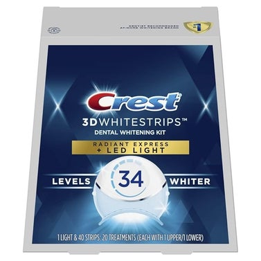 Crest 3D Whitestrips Radiant Express with LED Accelerator Light, 40 Strips
