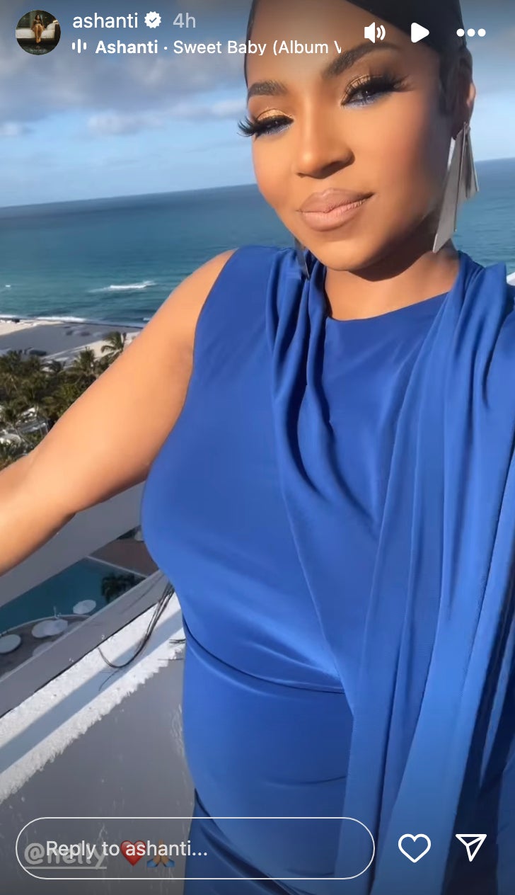 ashanti in blue dress OFF THE SHOULDER A-LINE BALL GOWN BY ANDREA AND LEO A1237 main image 0