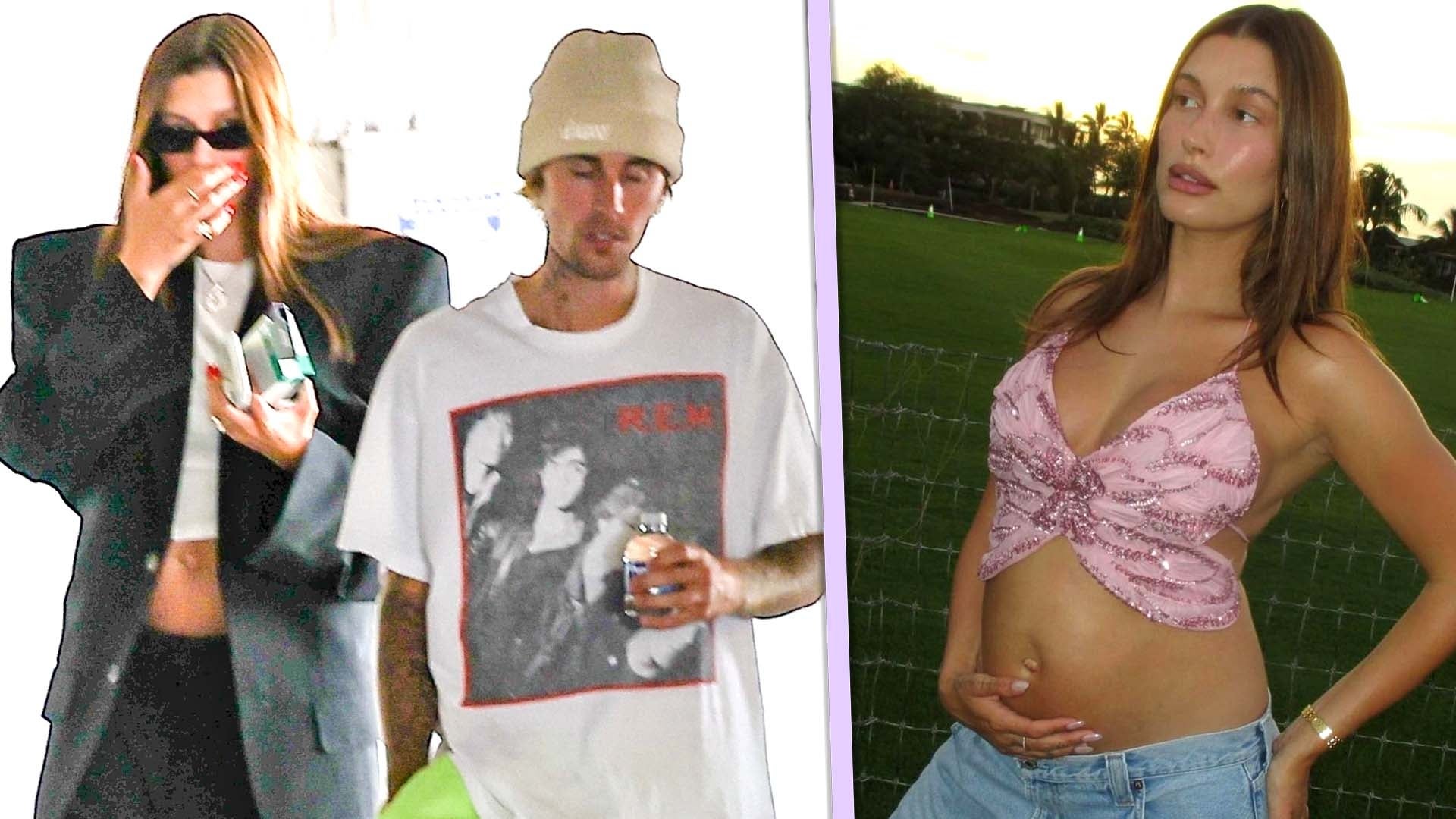 Pregnant Hailey Bieber Flaunts Baby Bump With Justin, image size:1920x1080