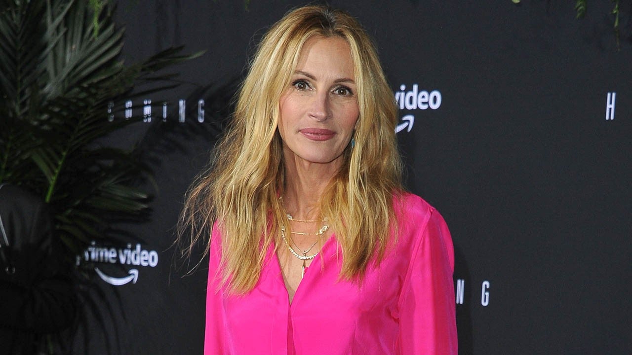 Julia Roberts Paired a Plunging Pink Blazer With Matching Hot