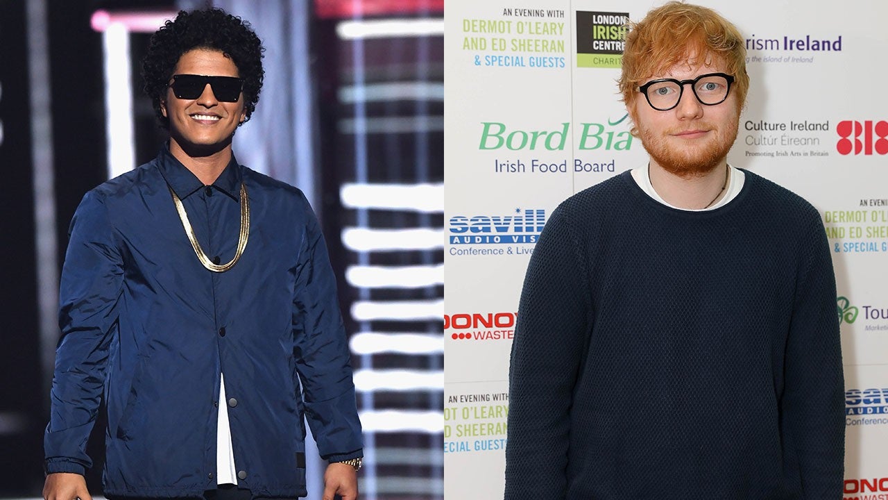 Bruno Mars Hires Ed Sheeran to Sing Him 'Happy Birthday' in Funny Video |  