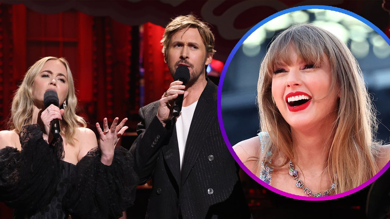 Taylor Swift Reacts to Ryan Gosling and Emily Blunt's 'All Too Well' Performance in 'SNL' Monologue