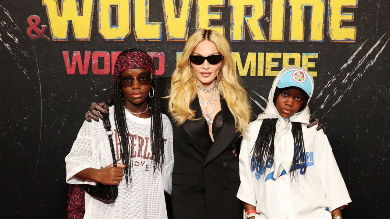 New Photo - Madonna Makes Rare Red Carpet Appearance With Twins Stella and Estere at 'Deadpool & Wolverine' Premiere