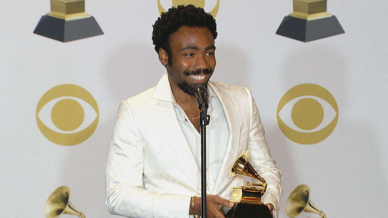 Childish Gambino Backstage at the 2018 GRAMMY Awards Full Press