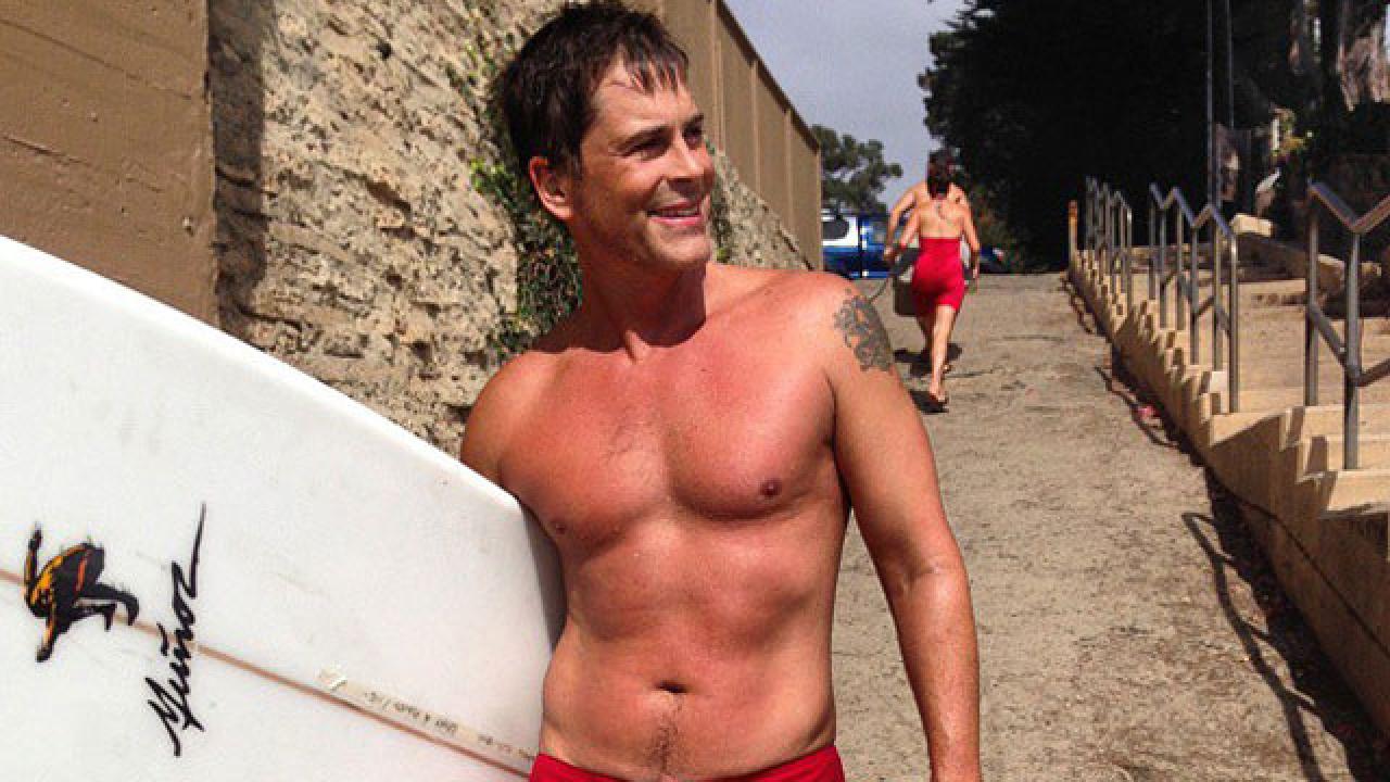 Rob Lowe Gets a Sexy Surfing Injury.