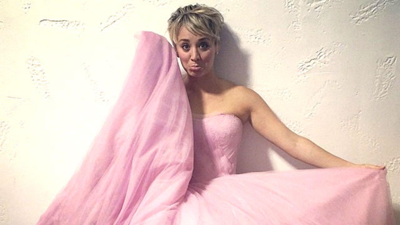 Kaley Cuoco Busts a Move in Her Pink Wedding Dress: See ... (1280 x 720 Pixel)