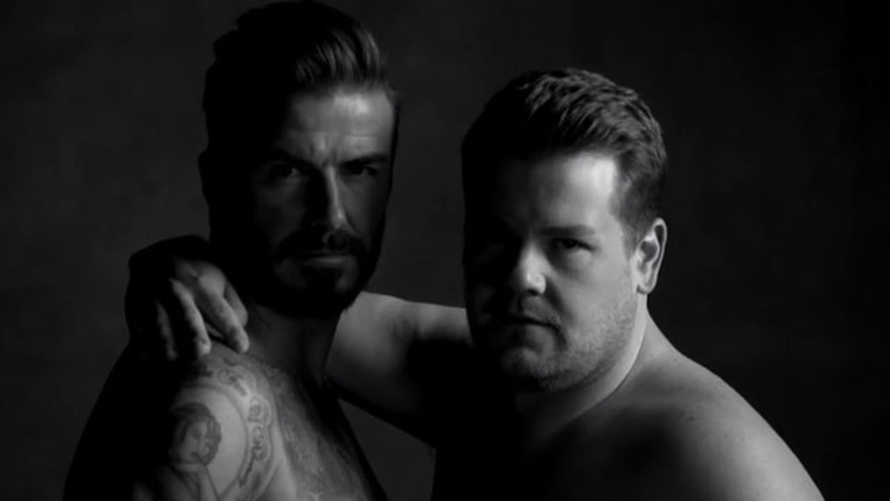 David Beckham & James Corden Strip Down to Their Underwear for Best Fake Ad  Ever! | Entertainment Tonight