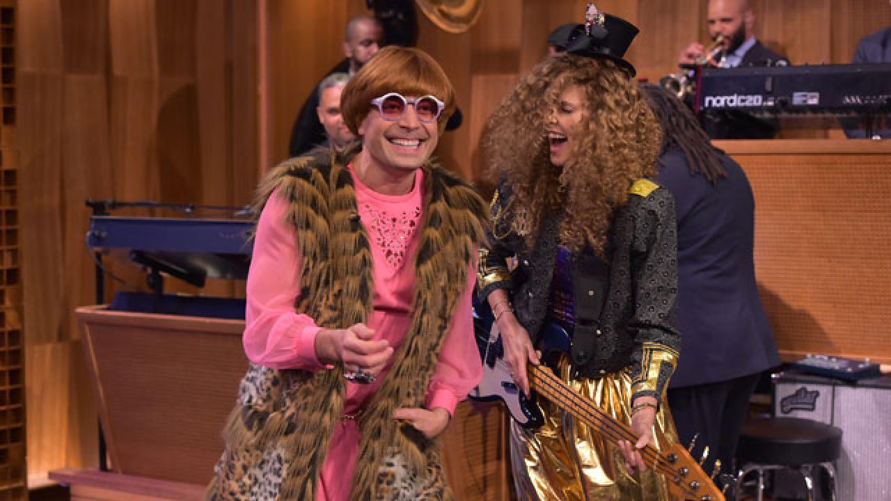 Charlize Theron and Jimmy Fallon Wig Out in Wacky Outfits ...