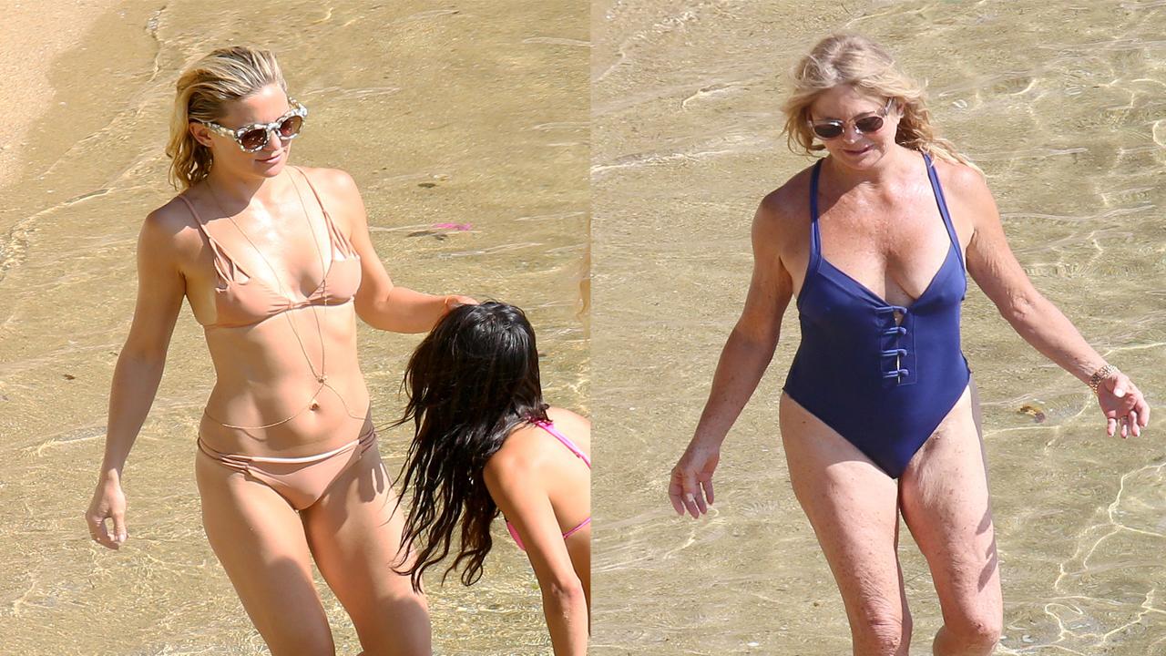 Goldie Hawn & Kate Hudson Flaunt Their Amazing Beach Bods in Greece.