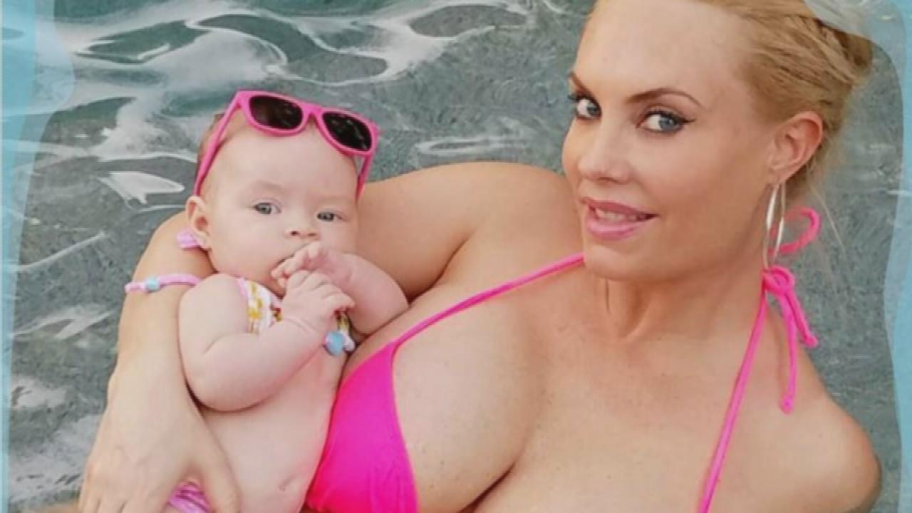 Coco Austin and 4-Month-Old Daughter Chanel Rock Matching Itty Bitty Pink  Bikinis