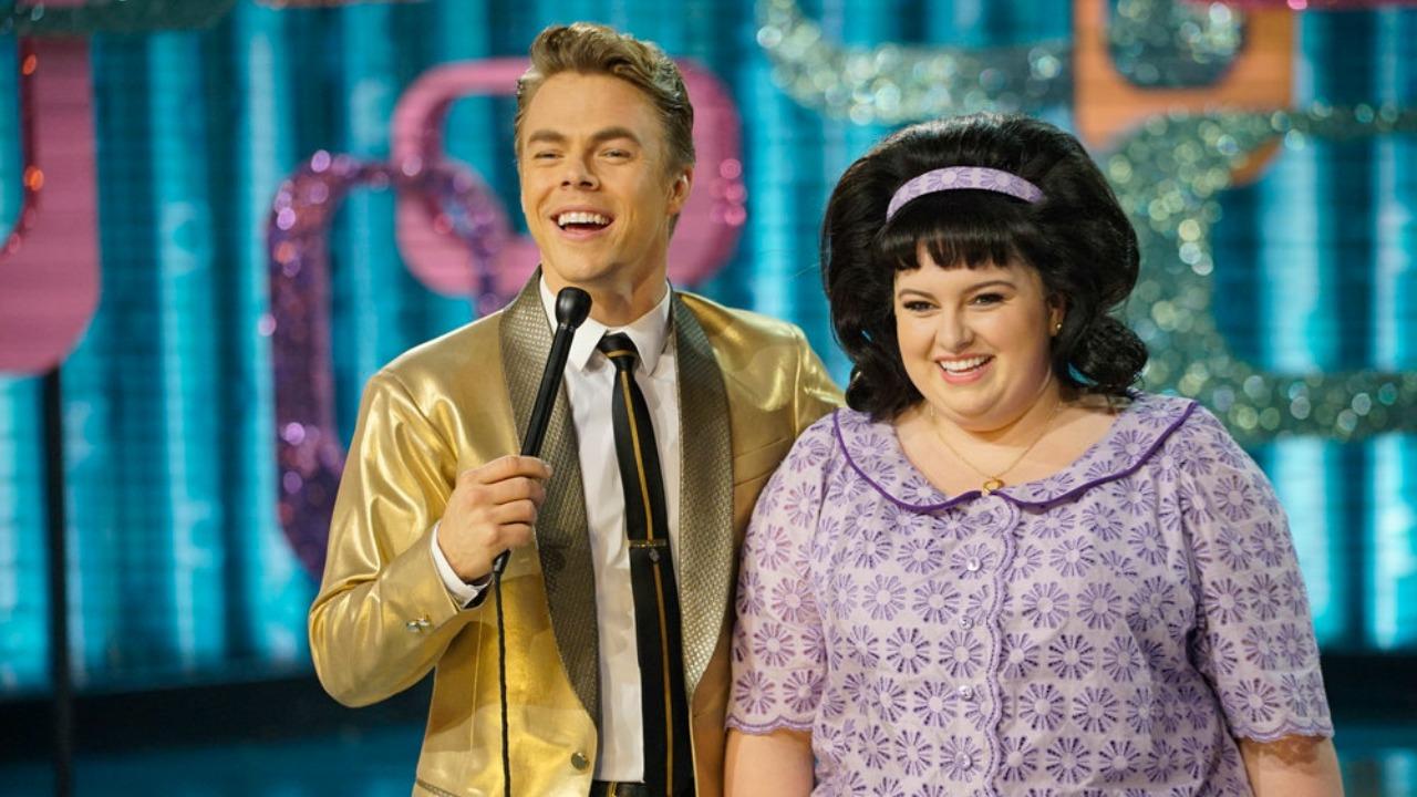 Derek Hough Shows Off His Pipes On Hairspray Live As Fans Wonder Where Zac Efron Is Entertainment Tonight