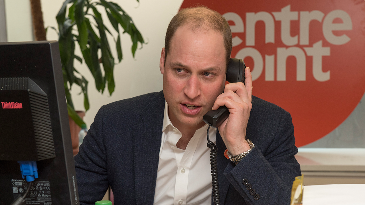 Watch Prince William Answer Phone Calls for a Charity Helpline