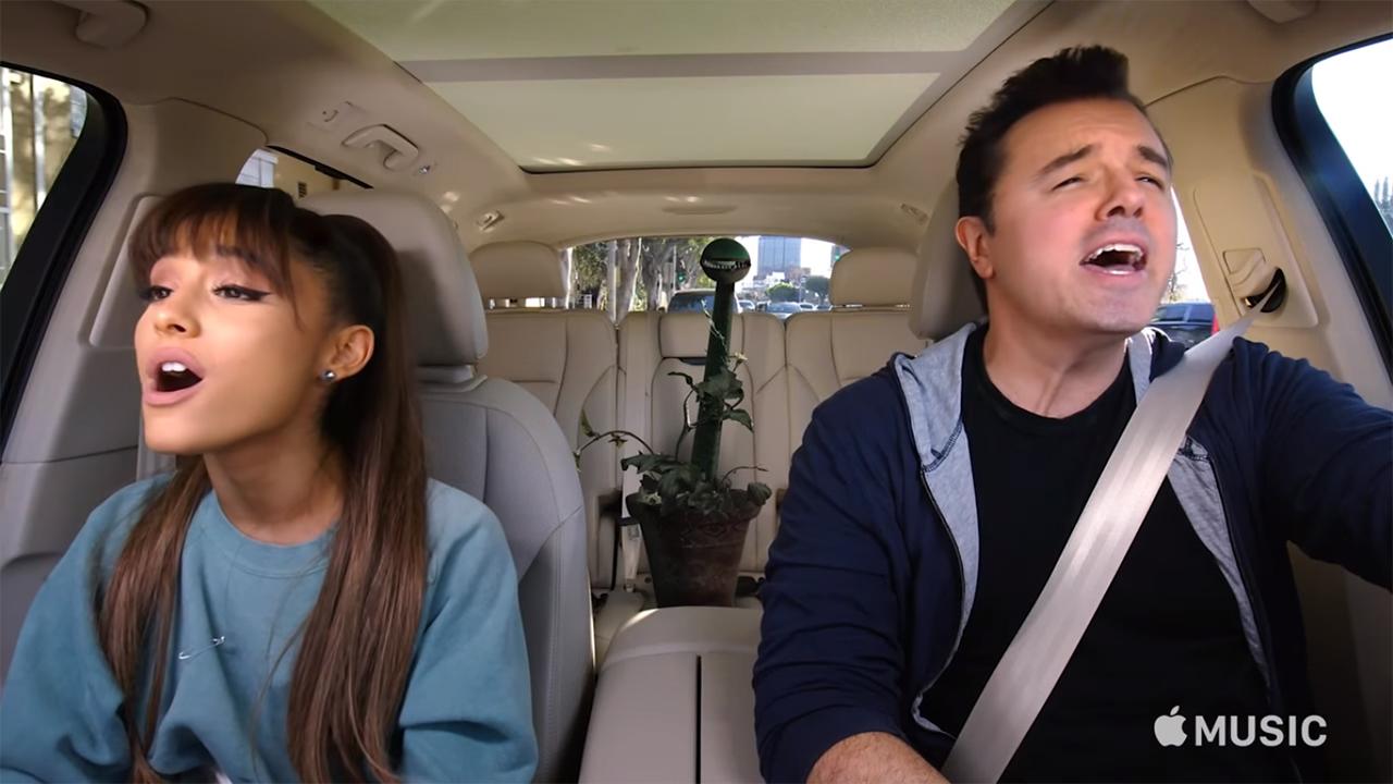 Ariana Grande And Seth Macfarlane Are Broadway Ready After This Suddenly Seymour Cover On Carpool Karaoke Entertainment Tonight Hamilton carpool karaoke is officially happening. suddenly seymour cover