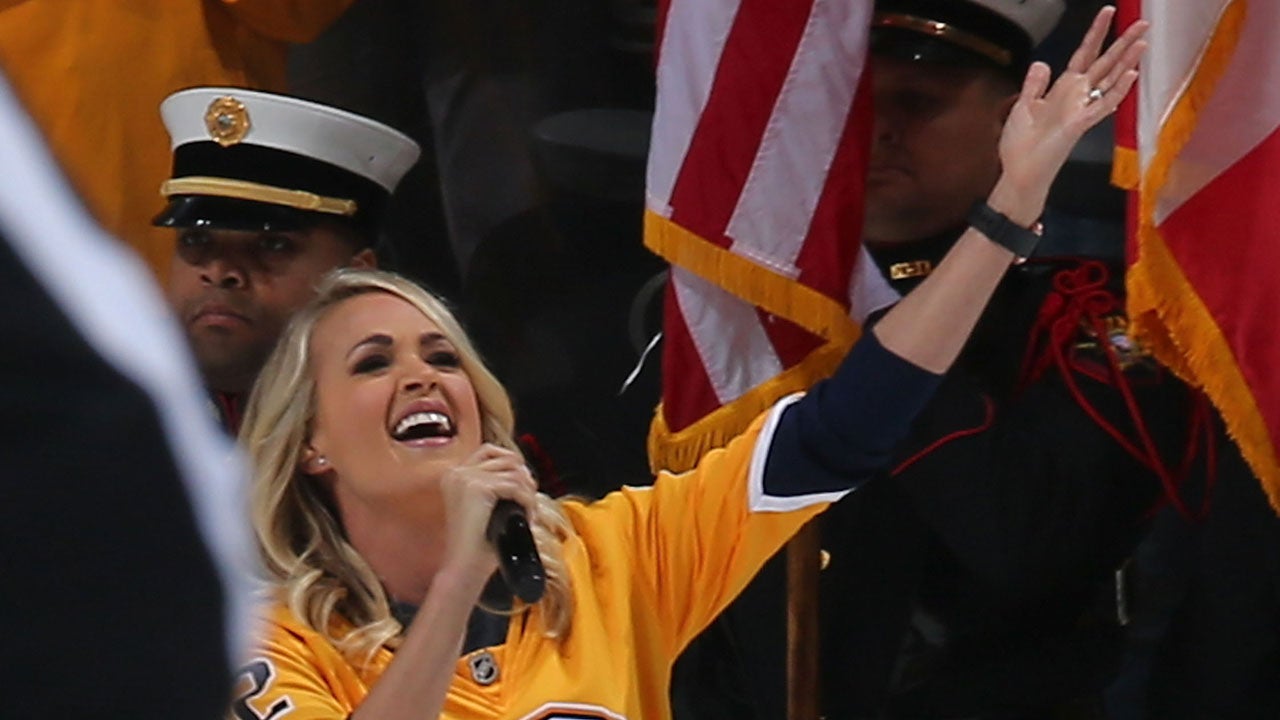 Carrie Underwood Stuns While Performing National Anthem At Husband Mike Fisher S Hockey Game Entertainment Tonight Everything you need to know about carrie underwood's husband mike fisher. husband mike fisher s hockey game