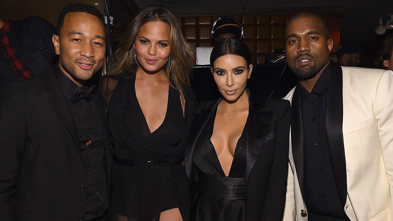 Chrissy Teigen And Kim Kardashian Trade Dinner Plan Jokes After John Legend And Kanye West S Texts Entertainment Tonight