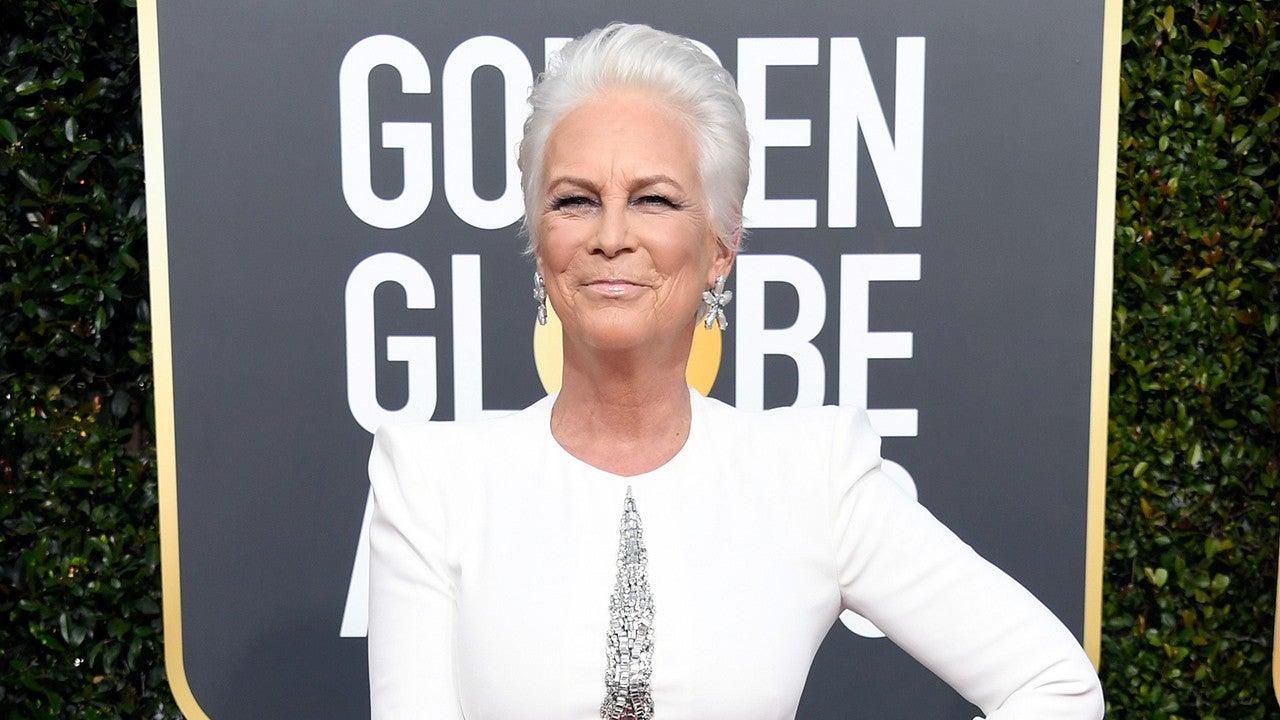 Jamie Lee Curtis Stuns With Icy White Hair and Matching Dress at 2019  Golden Globes | Entertainment Tonight