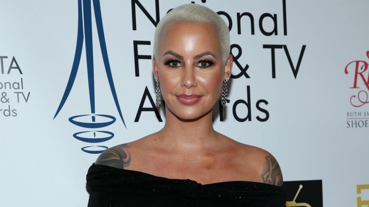Technicolor Hair Amber Rose Channels a Chia Pet With New Bright Green Do