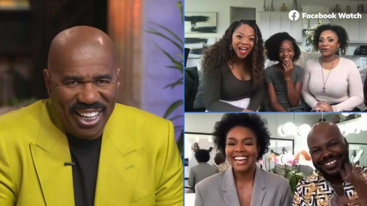 Gabrielle Union Surprises Young Fan On Steve Harvey S Show For Embracing Her Hair Exclusive Entertainment Tonight