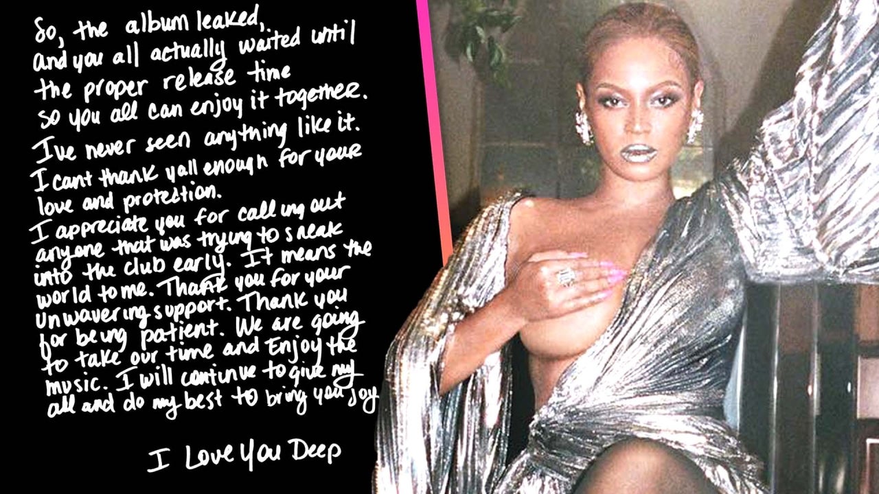 Beyoncé Drops 7th Studio Album 'Renaissance,' Addresses Album Leak & Thanks  Fans for 'Love and Protection' | Entertainment Tonight