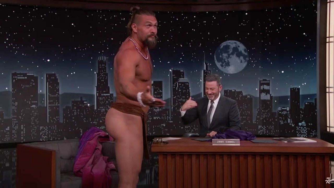Jason Momoa Strips Down, Bares His Butt in Traditional Hawaiian Malo on 'Jimmy Kimmel Live'