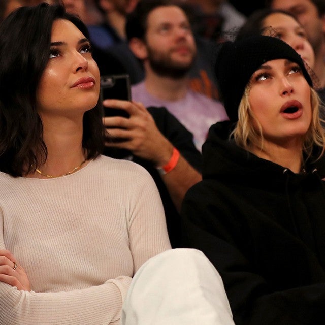 Kendall Jenner and Hailey Baldwin courtside