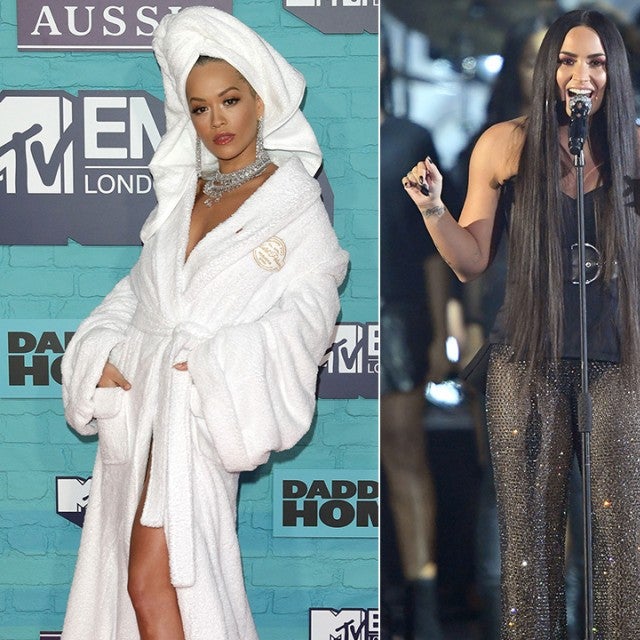Rita Ora, Demi Lovato, Kesha at MTV EMAs
