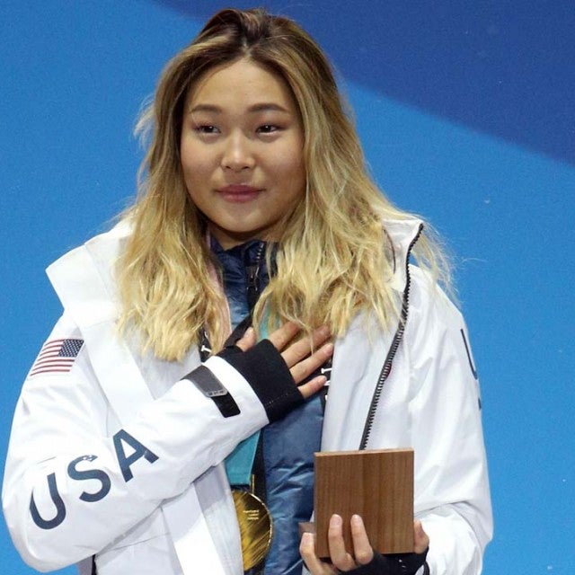 Chloe Kim winning an Olympic gold medal