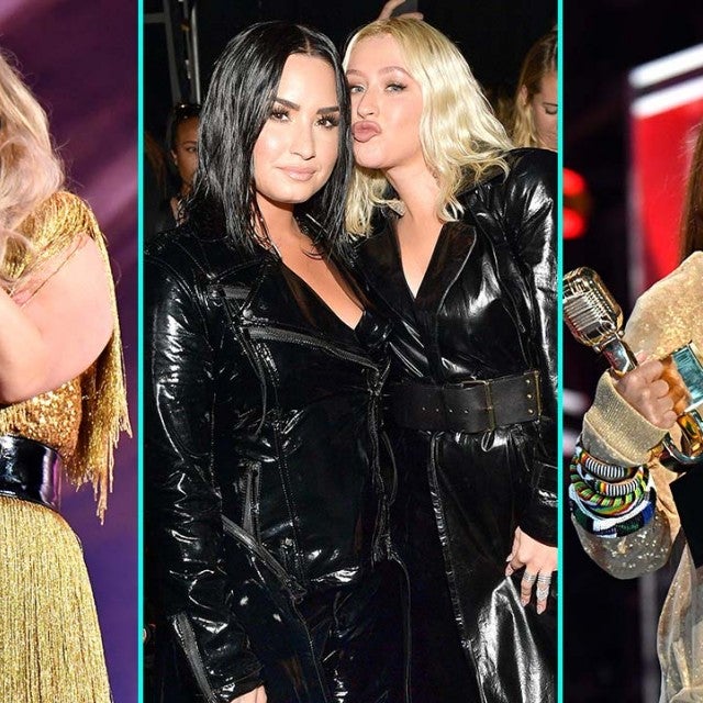 Kelly Clarkson, Demi Lovato, Christina Aguilera, and Janet Jackson at the 2018 BBMAs