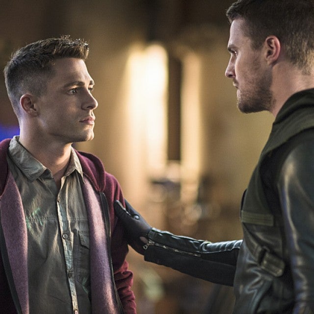 Colton Haynes and Stephen Amell on Arrow