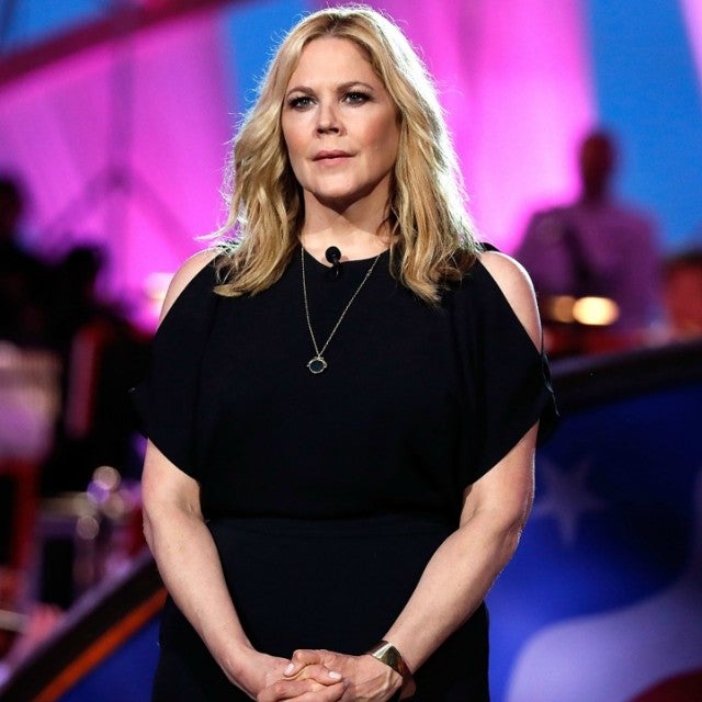 Mary McCormack tells the story of Silver Star recipient Leigh Ann Hester, the 1st woman to receive the Silver Star for combat., at the 2018 National Memorial Day Concert at U.S. Capitol, West Lawn on May 27, 2018 in Washington, DC.