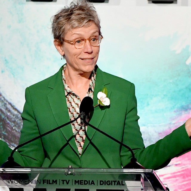 Frances McDormand green pantsuit Crystal and Lucy Awards