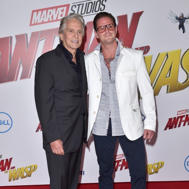 Michael Douglas and Cameron Douglas attend the premiere of Disney and Marvel's 'Ant-Man and the Wasp' at El Capitan Theatre on June 25, 2018 in Hollywood, California.