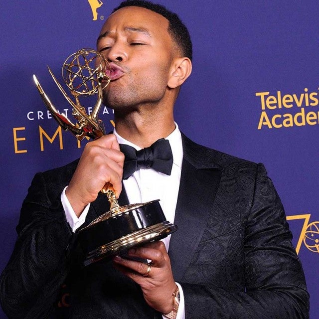 John Legend celebrate Emmy win at the 2018 Creative Arts Emmy Awards on Sept. 9